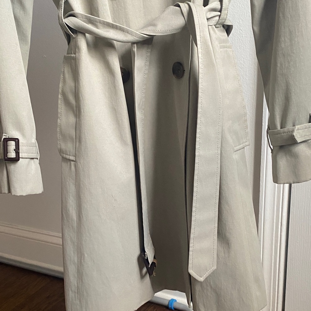 J. Crew Light Tan Double-Breasted Trench Coat Sz 6 - Picture 4 of 10